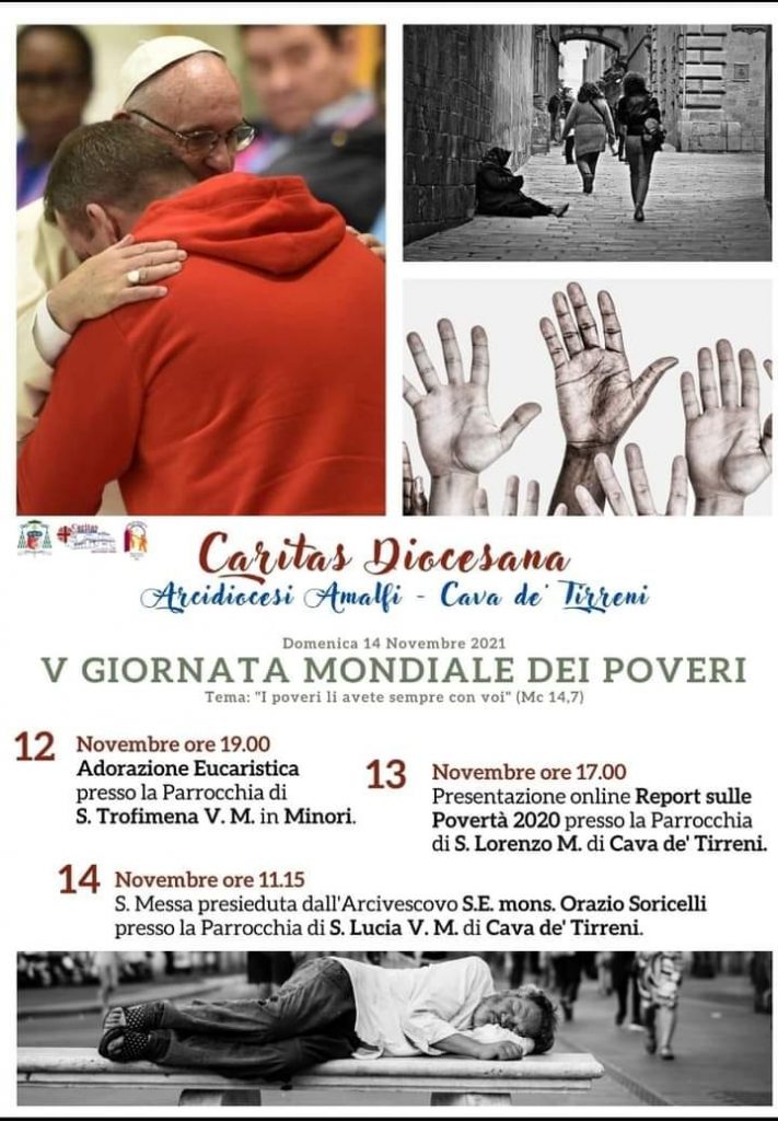 Caritas diocesana Amalfi – Cava – prepariamoci a vivere la V Giornata Mondiale dei Poveri voluta da Papa Francesco
