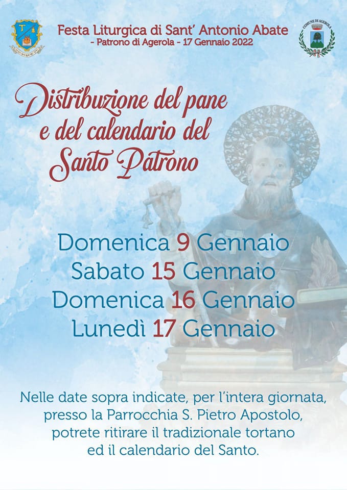 Festa Liturgica S. Antonio Abate – Patrono di Agerola “Distribuzione del Pane e del Calendario del S. Patrono”