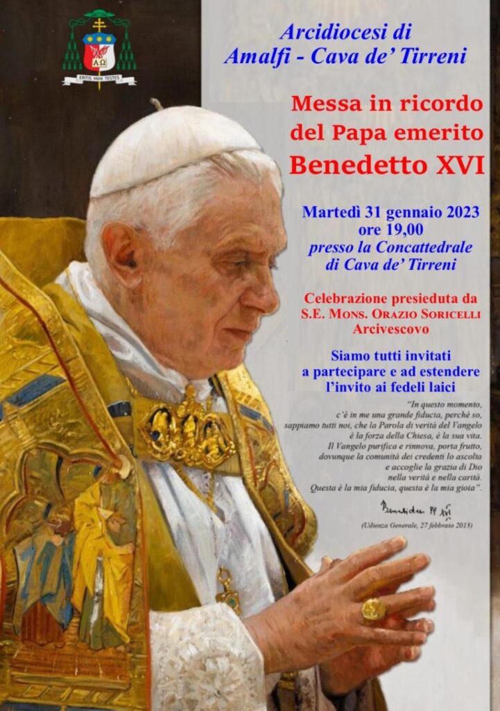 Messa in ricordo del Papa emerito Benedetto XVI
