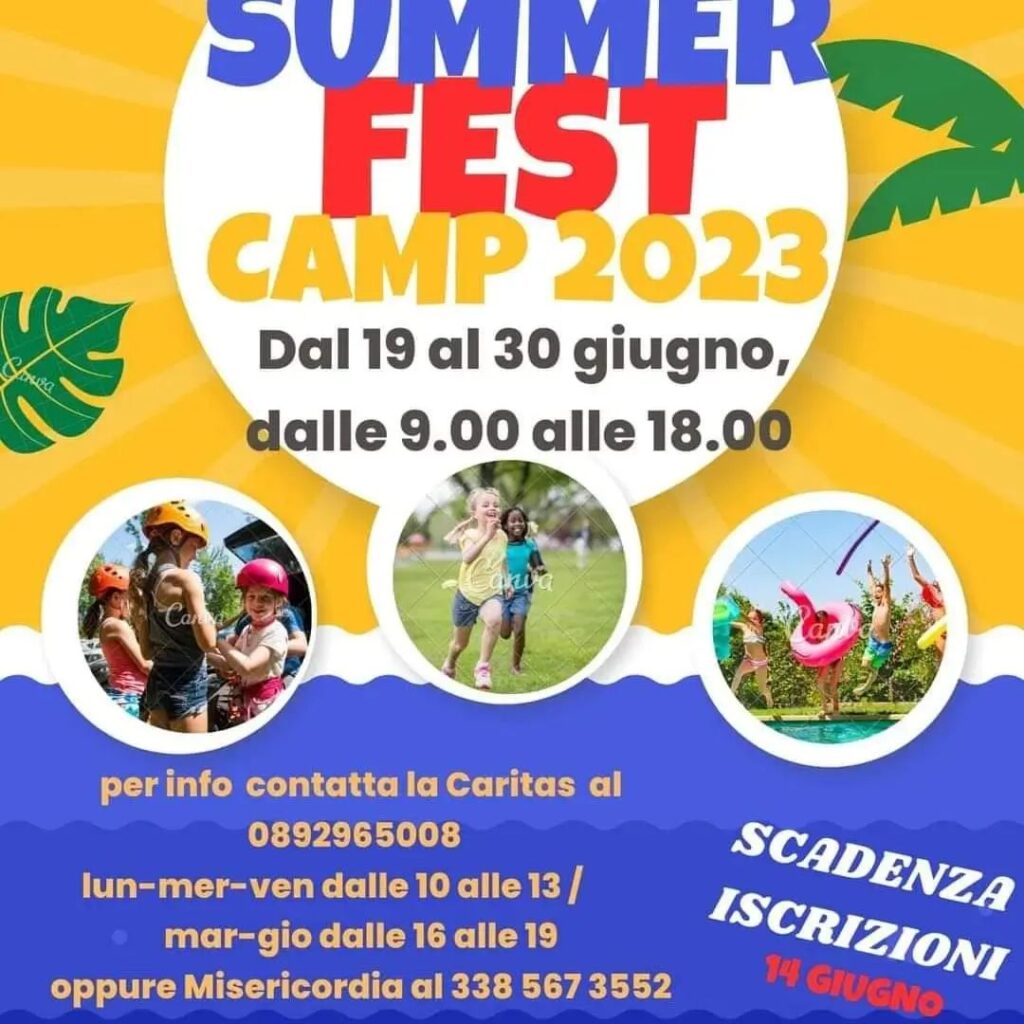 Caritas Diocesana Amalfi – Cava “Summer Fest camp – Campo Estivo 2023”